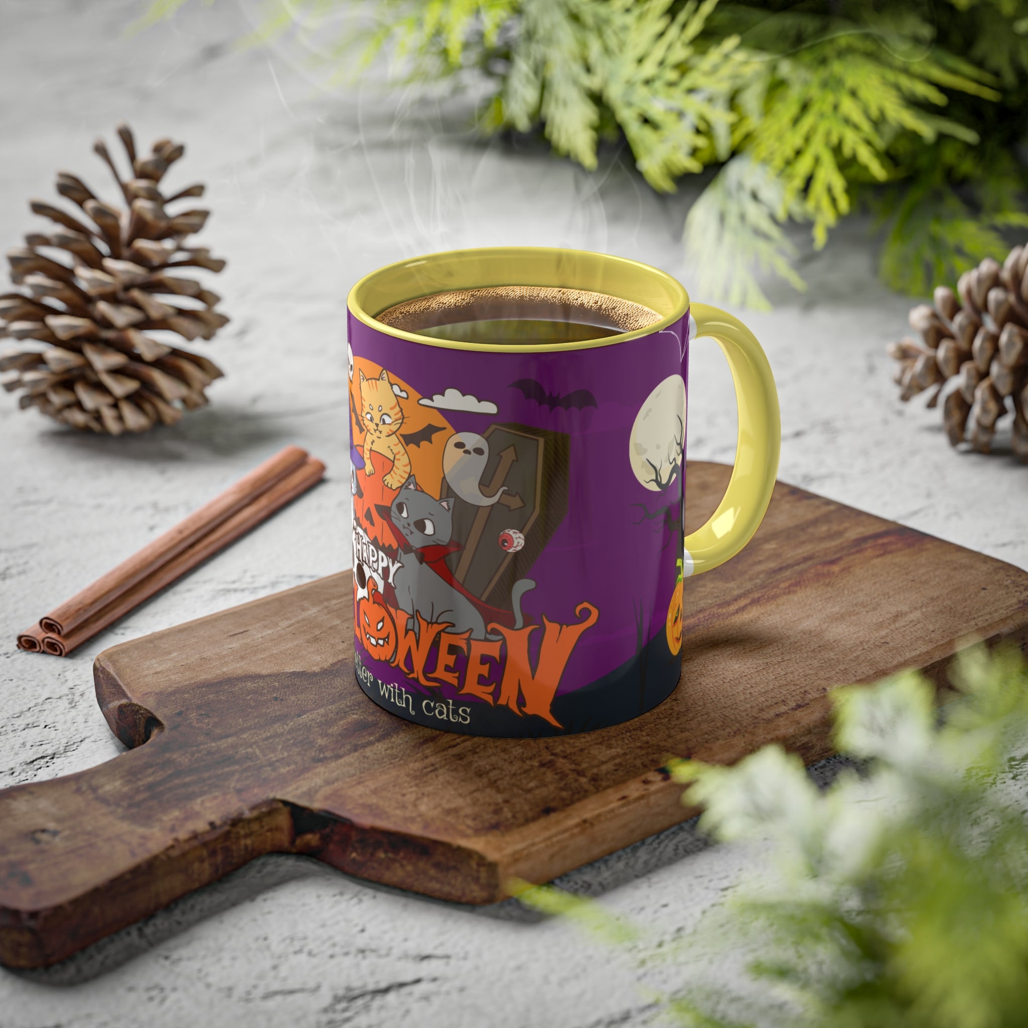 Happy Halloween is Better with Cats | Colorful Mugs
